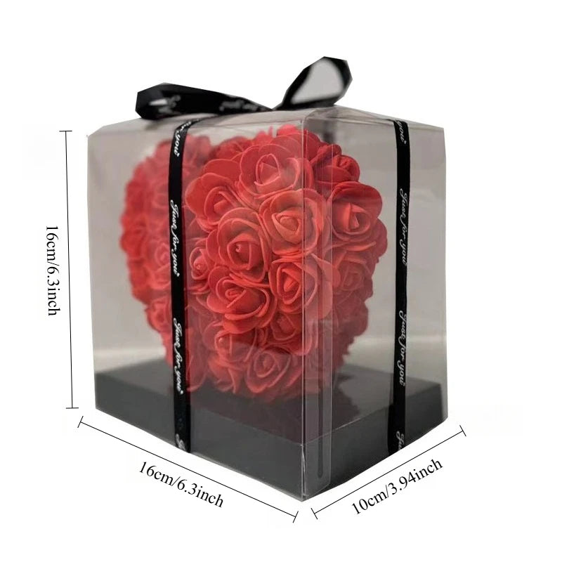 Rose Artificielle en Coffret Cadeau 15cm - Décoration Saint-Valentin et Fête des Mères