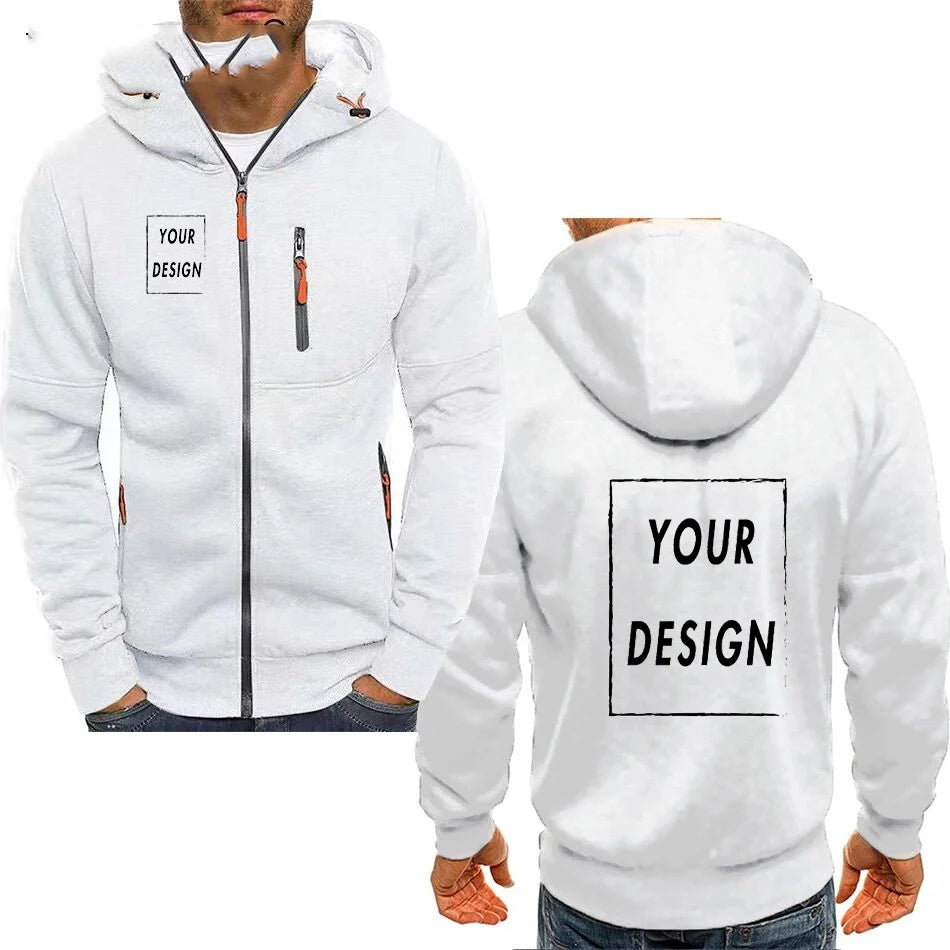 Veste Homme Capuche Zippée Personnalisée Logo - Streetwear Casual Laine