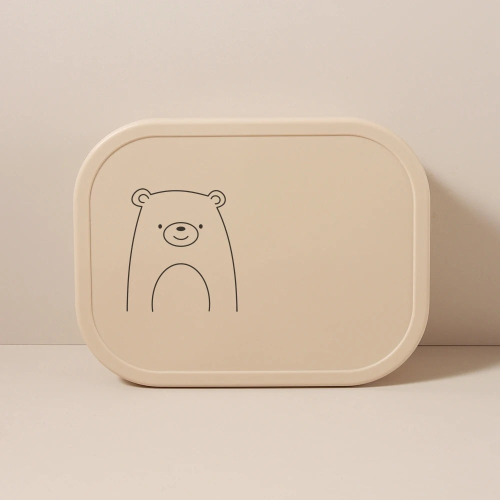 Lunch Box Silicone Personnalisable Enfant 1340ml - Bento 4 Compartiments Sans BPA Étanche