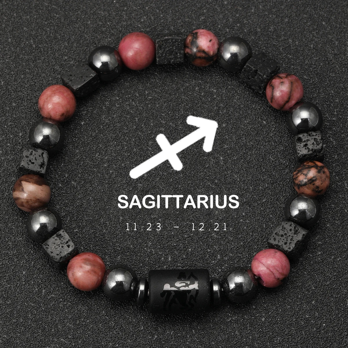 Bracelet Signe Astrologique Pierres Naturelles - 12 Signes Zodiaque Verseau Cancer Vierge Poissons Bijou Unisexe