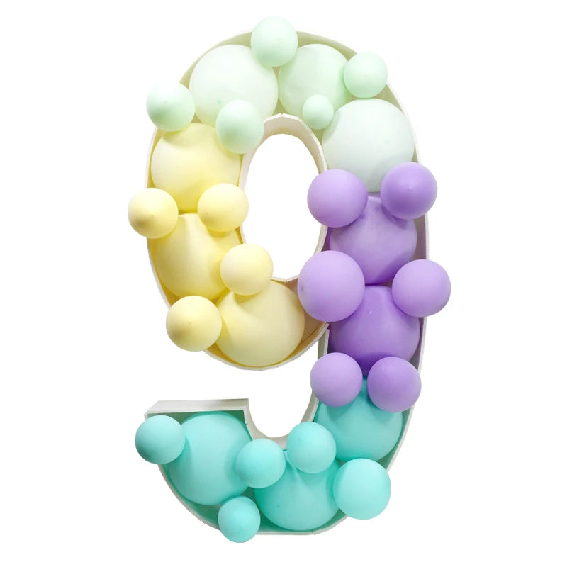 Cadre Ballon Géant Chiffre 0-9 - 93cm Décoration Anniversaire 18 30 40 50 ans - Support à Remplir