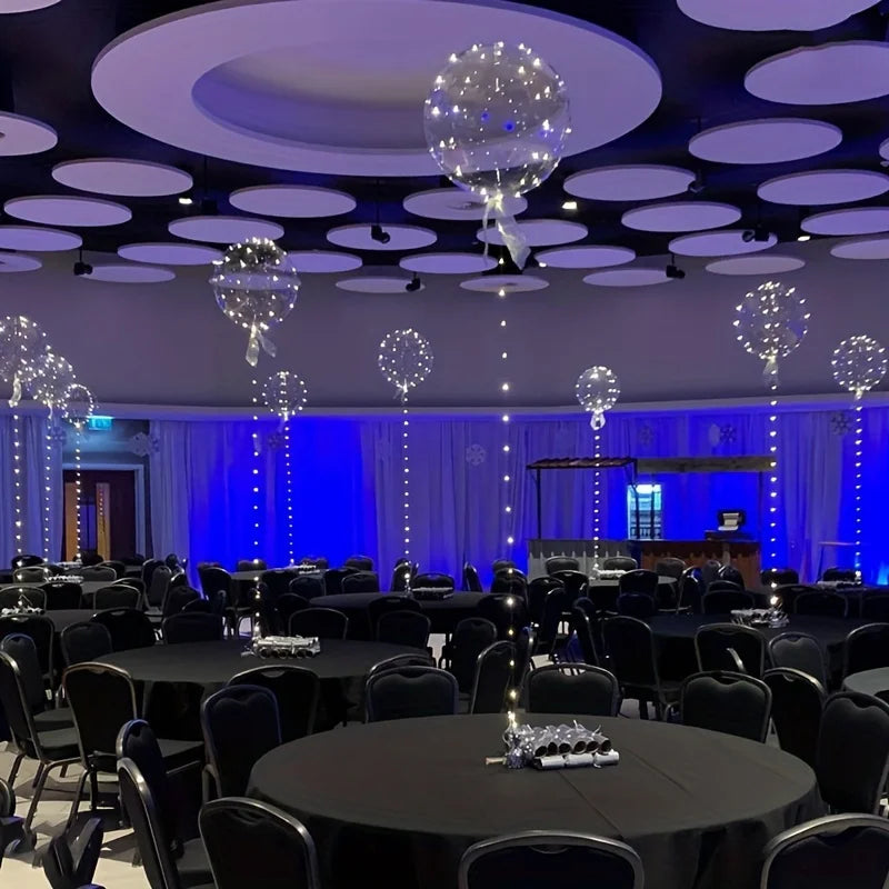 Ballons LED Bobo Transparents Lumineux 50cm Guirlande 3m - Lot 5 Pièces Décoration