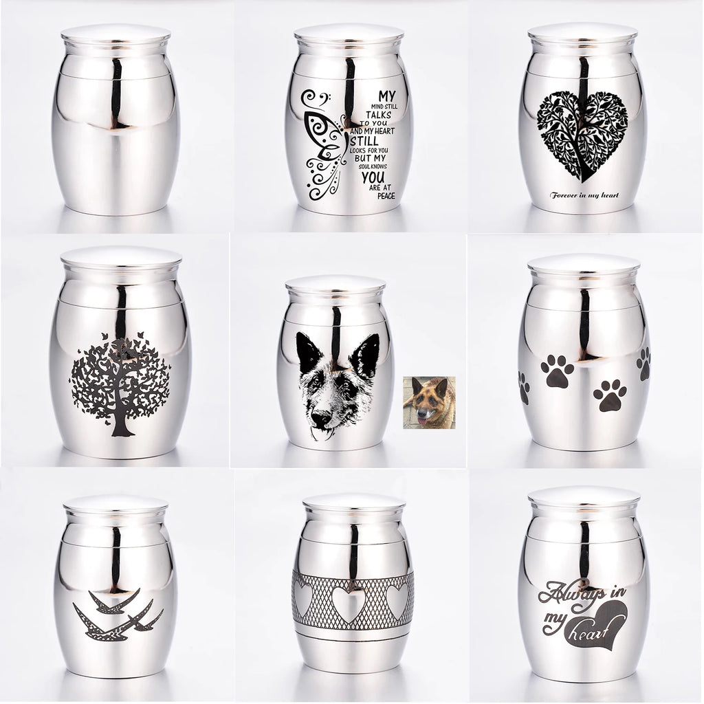 Urne Cendres Animal Personnalisée Acier Inoxydable - Souvenir Chien Chat