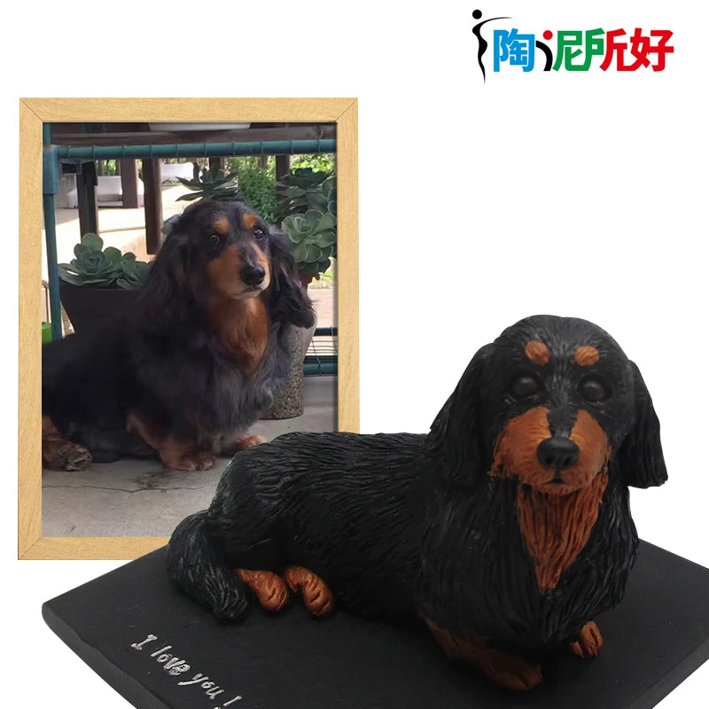 Figurine Personnalisée Animal Argile Photo - Statue 3D Chat Chien 10cm