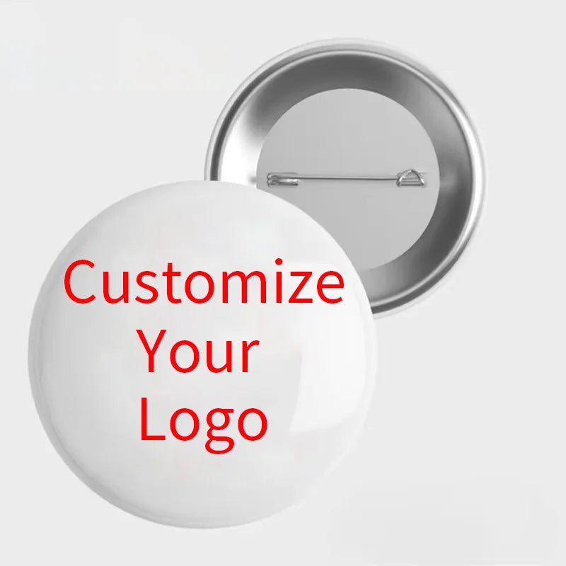 Badges Pins Personnalisés Logo Photo 75mm - Broches Fer-Blanc Cadeau