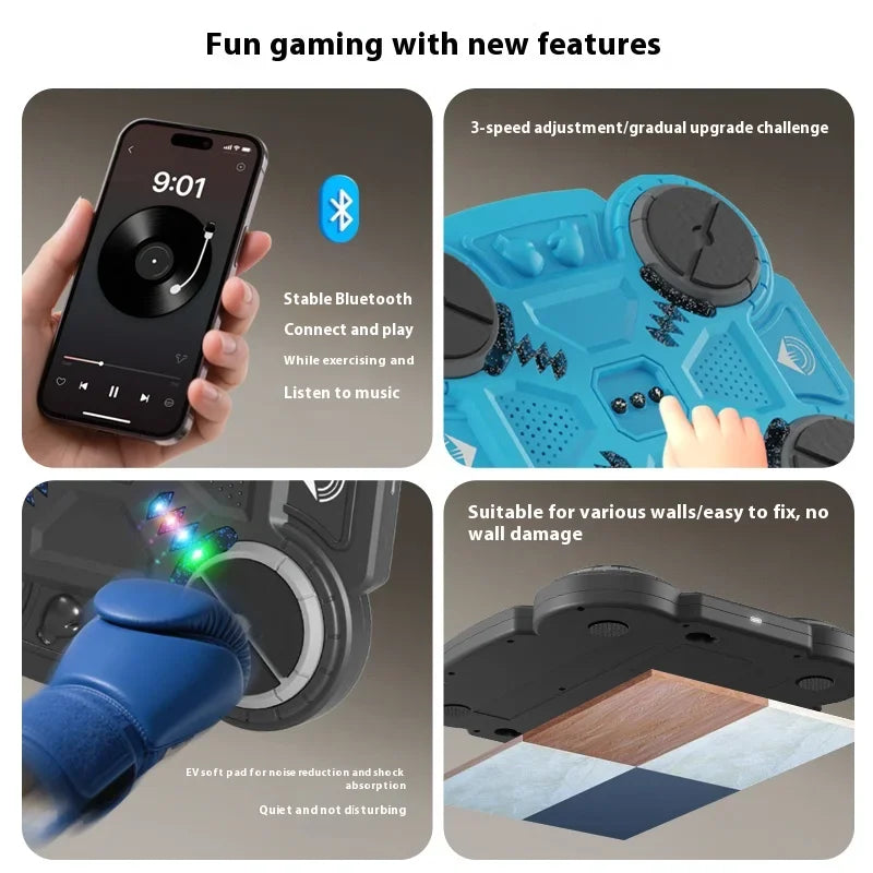 Machine de Boxe Musicale Bluetooth avec Score - Jeu Interactif Anti-Stress pour Enfants et Adultes