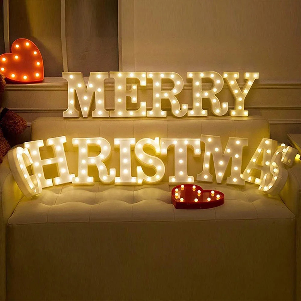 Lettre Lumineuse LED 16cm - Alphabet et Chiffres Décoratifs - Mariage Anniversaire Bar Maison