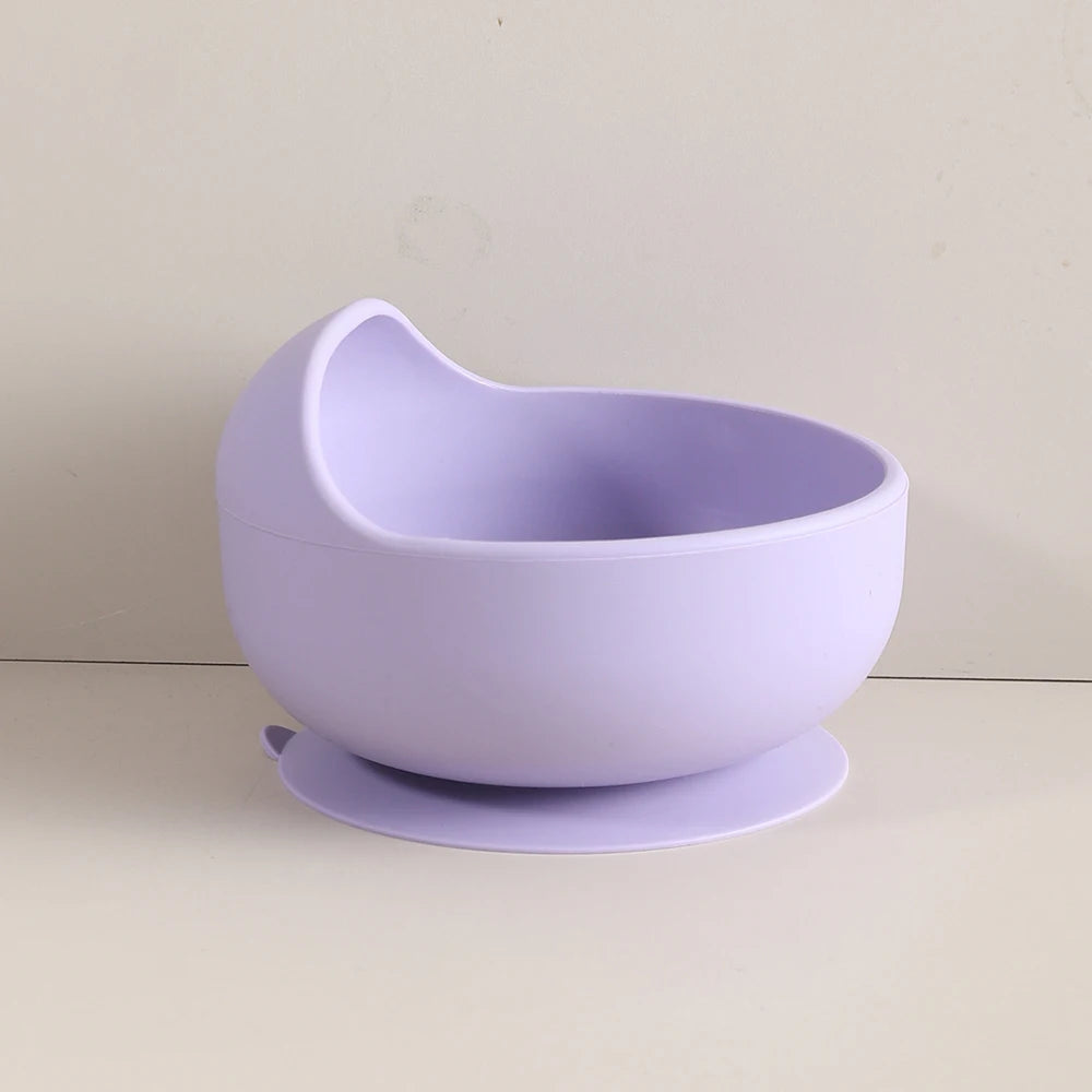 Bol Bébé Silicone 350ml avec Ventouse Anti-Renversement - Design Escargot Rose pour Apprentissage Autonomie