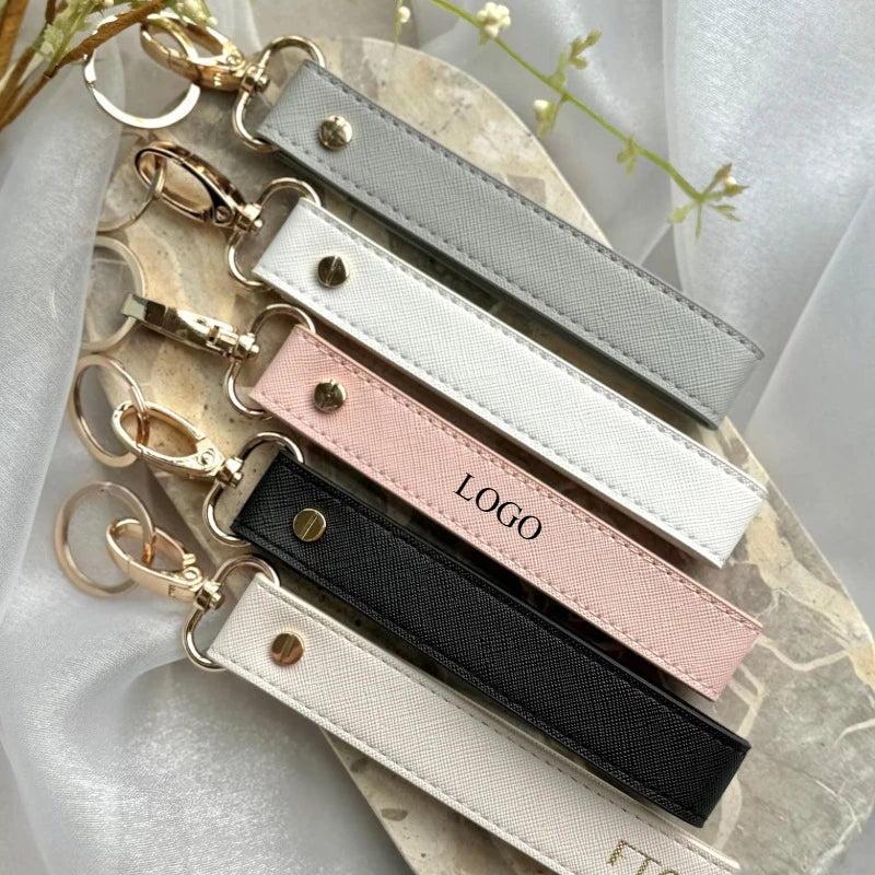 Porte-Clés Cuir PU Personnalisé - Gravure Laser Prénom ou Logo