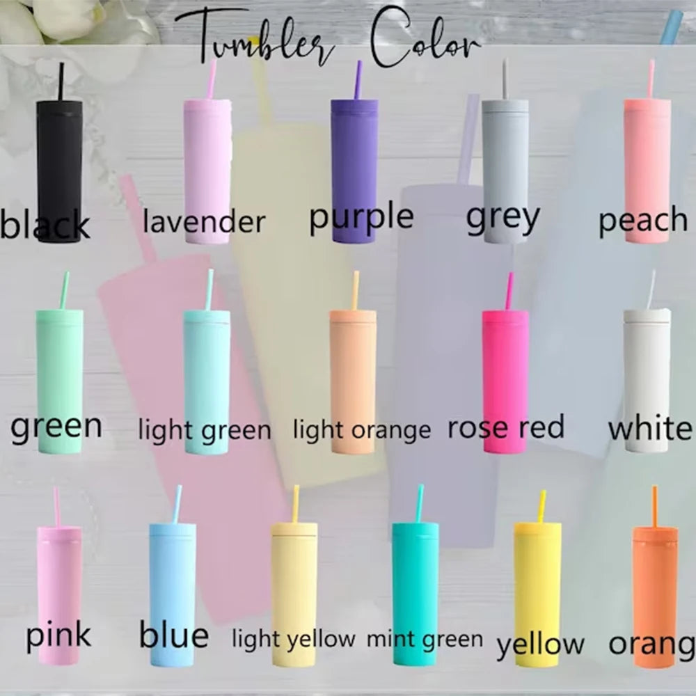 Gobelet Personnalisé 16oz Paille Mariage Demoiselles d'Honneur - Cadeau Plage