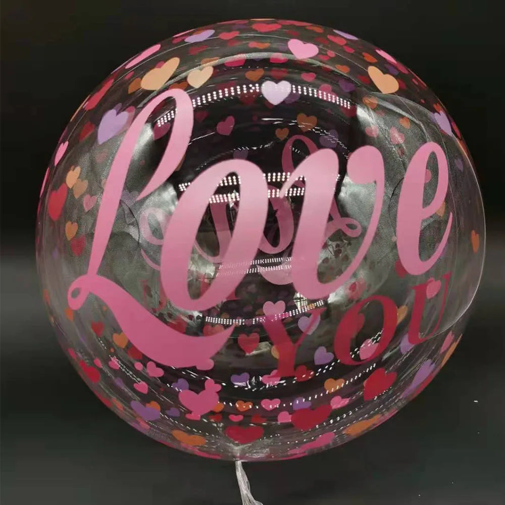 Ballons Bobo Transparents Imprimés 50cm Lot 10 - Mariage Anniversaire Décoration