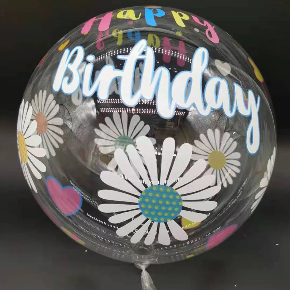 Ballons Bobo Transparents Imprimés 50cm Lot 10 - Mariage Anniversaire Décoration