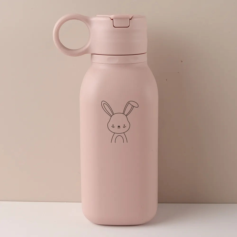 Gourde Personnalisable 450ml avec Paille Silicone - Bouteille Étanche Motif Arc-en-Ciel Enfant & Adulte