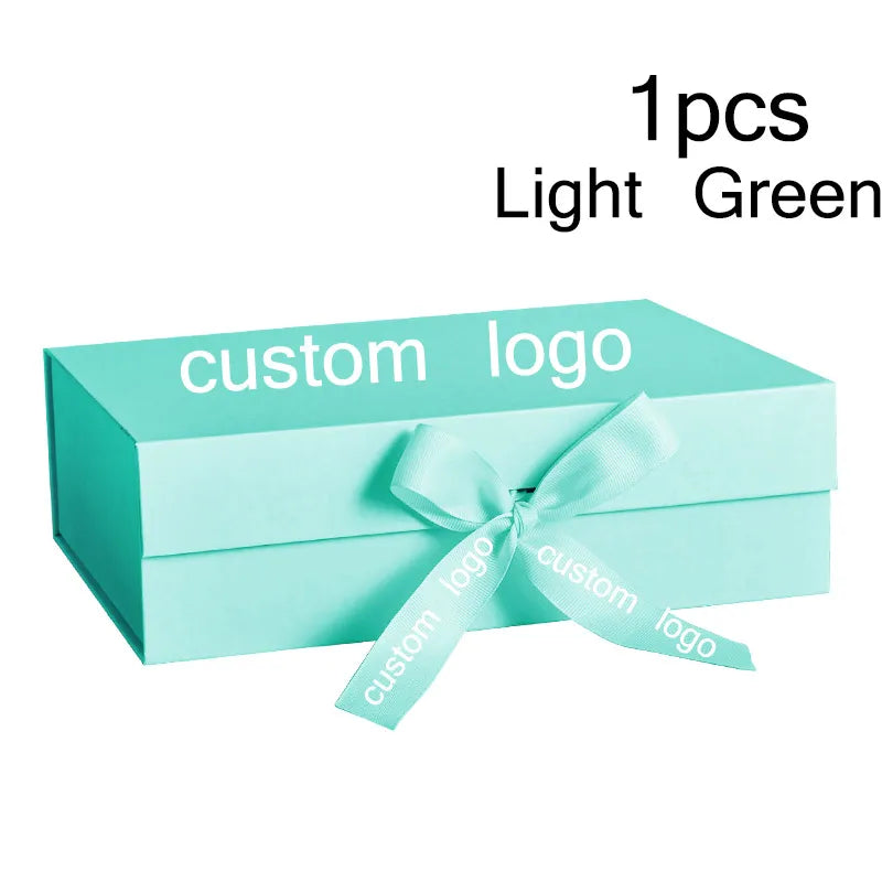 Boîte Cadeau Luxe Noire et Rose avec Ruban - Personnalisation Logo Incluse