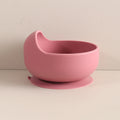Bol Bébé Silicone 350ml avec Ventouse Anti-Renversement - Design Escargot Rose pour Apprentissage Autonomie
