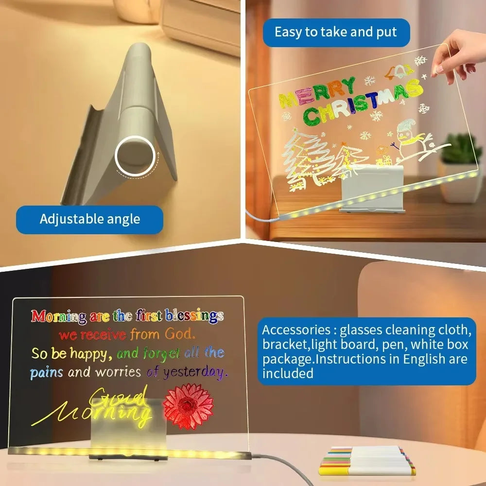 Tableau Lumineux LED Personnalisable - Message Effaçable USB pour Décoration & Cadeaux