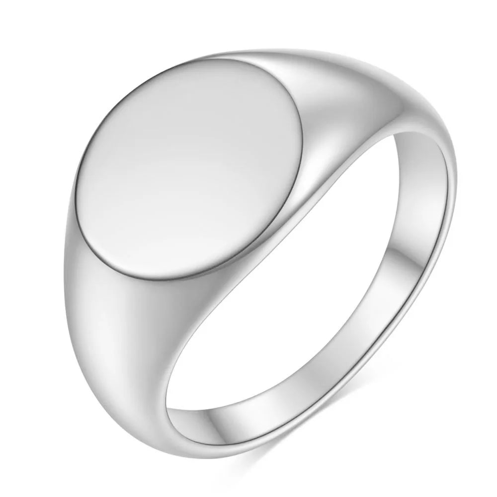 Bague Personnalisée Gravure Laser Prénom Photo Logo - Acier Inoxydable Homme Femme Couple Famille