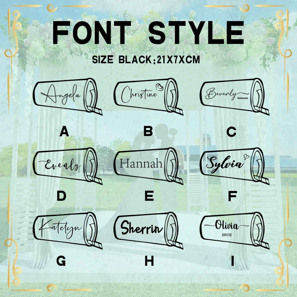 Gobelet Personnalisé 16oz Paille Mariage Demoiselles d'Honneur - Cadeau Plage