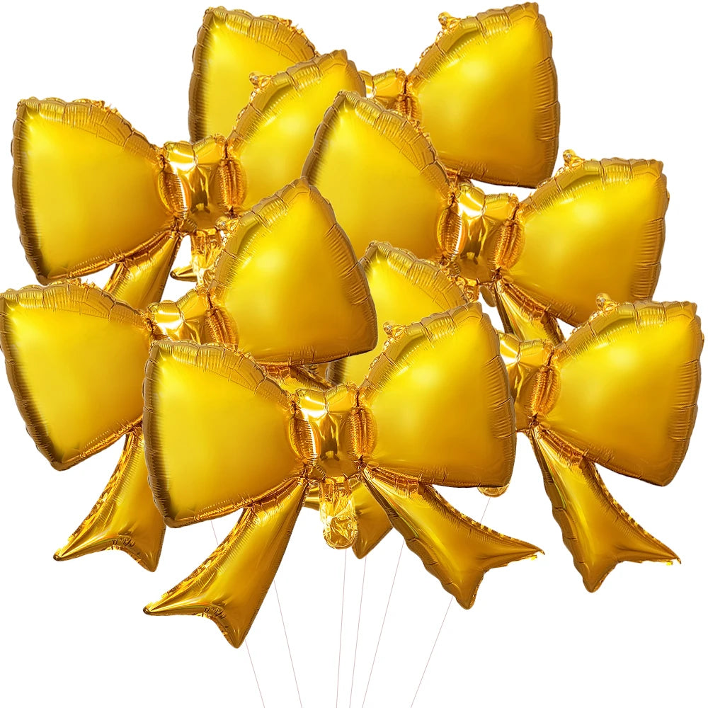 Ballons Nœud Papillon Roses 6 Pièces - Décoration Baby Shower Fille Mariage