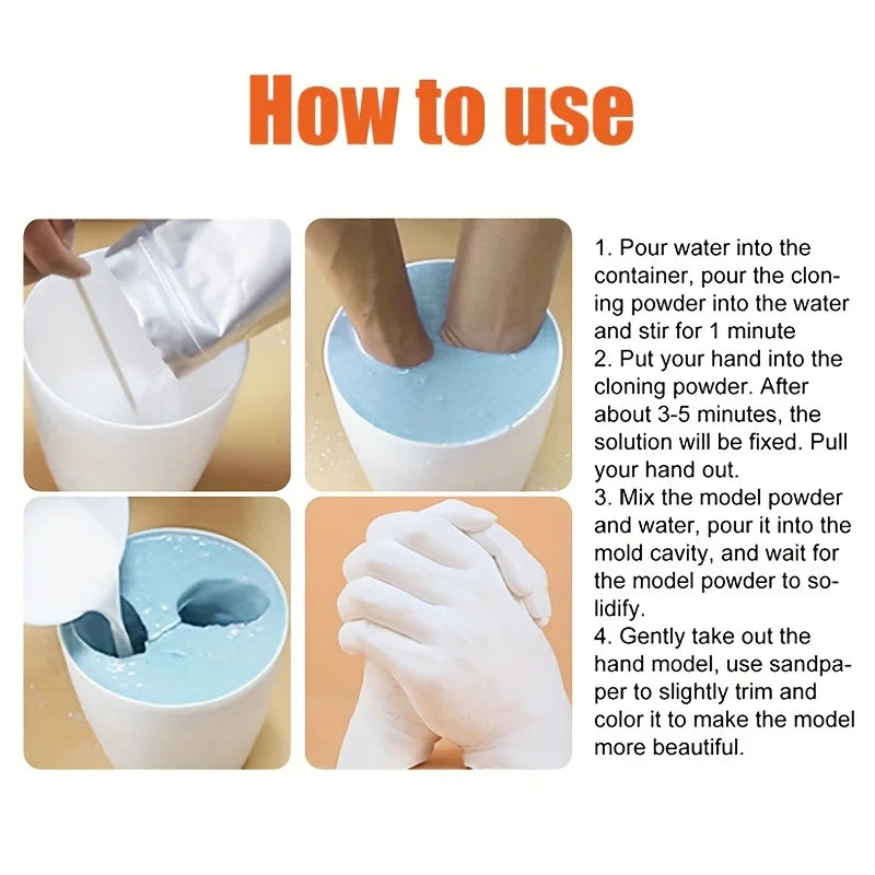 Kit Empreinte 3D Mains & Pieds - Cadeau Personnalisé Souvenir Famille