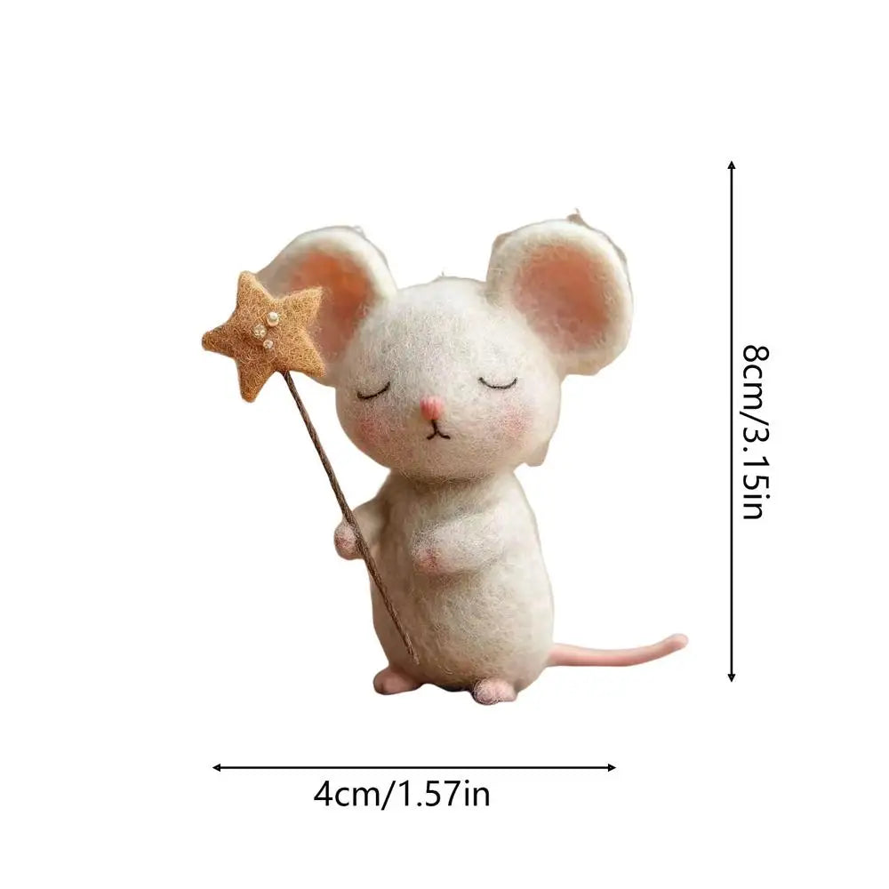Souris Décorative en Feutre - Décoration de Noël Mignonne pour Table et Étagère