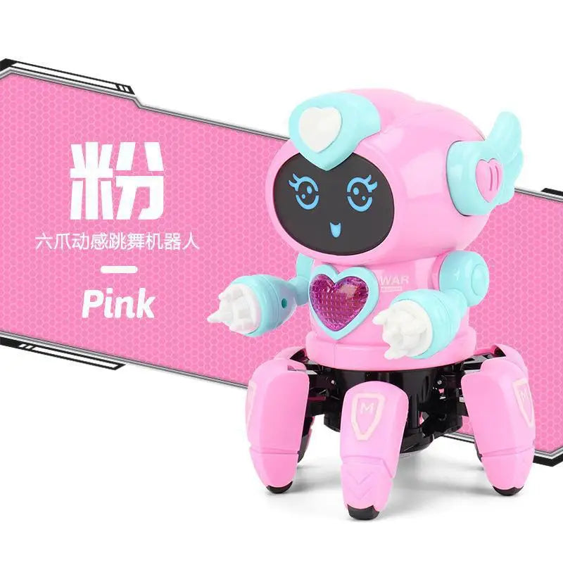 Robot Dansant LED Musical Pieuvre 6 Pattes - Jouet Éducatif Enfant Cadeau Anniversaire