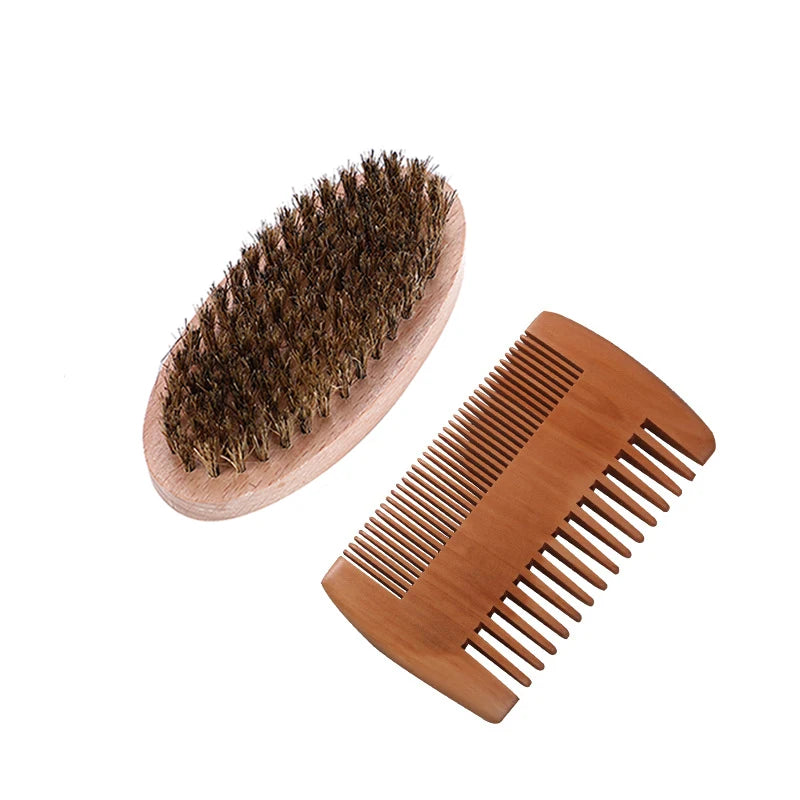 Brosse Barbe Bois Personnalisée Gravée - Cadeau Homme Fête des Pères Saint-Valentin