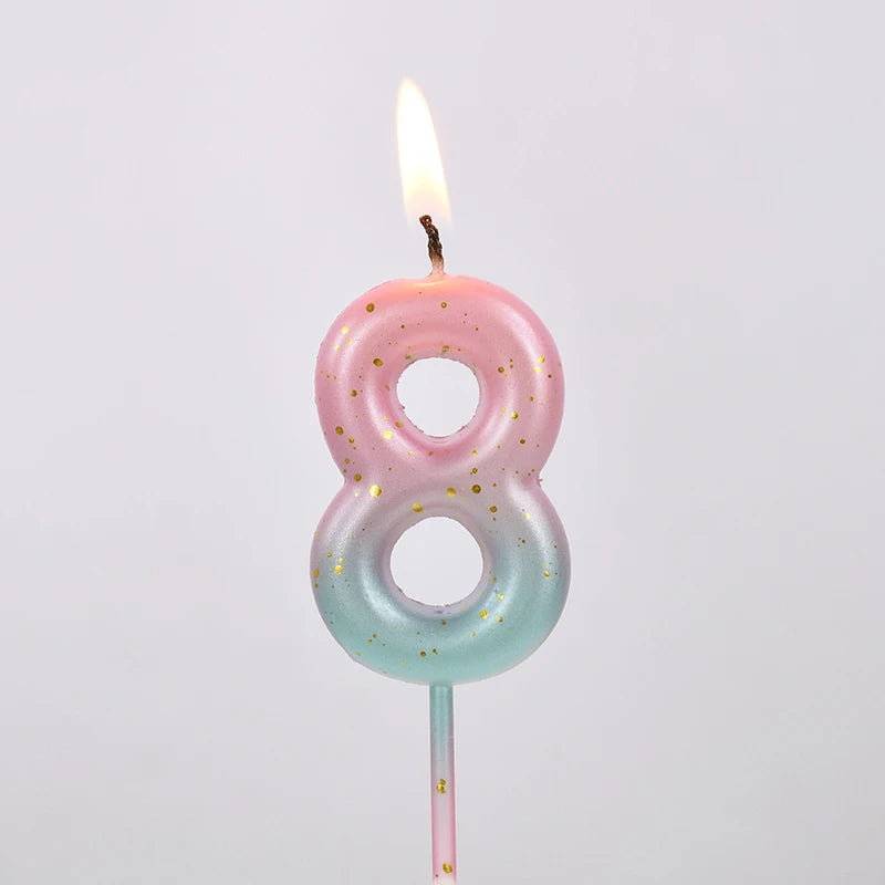 Bougies d'Anniversaire Chiffres 0-9 Colorées - Décoration Gâteau Enfant