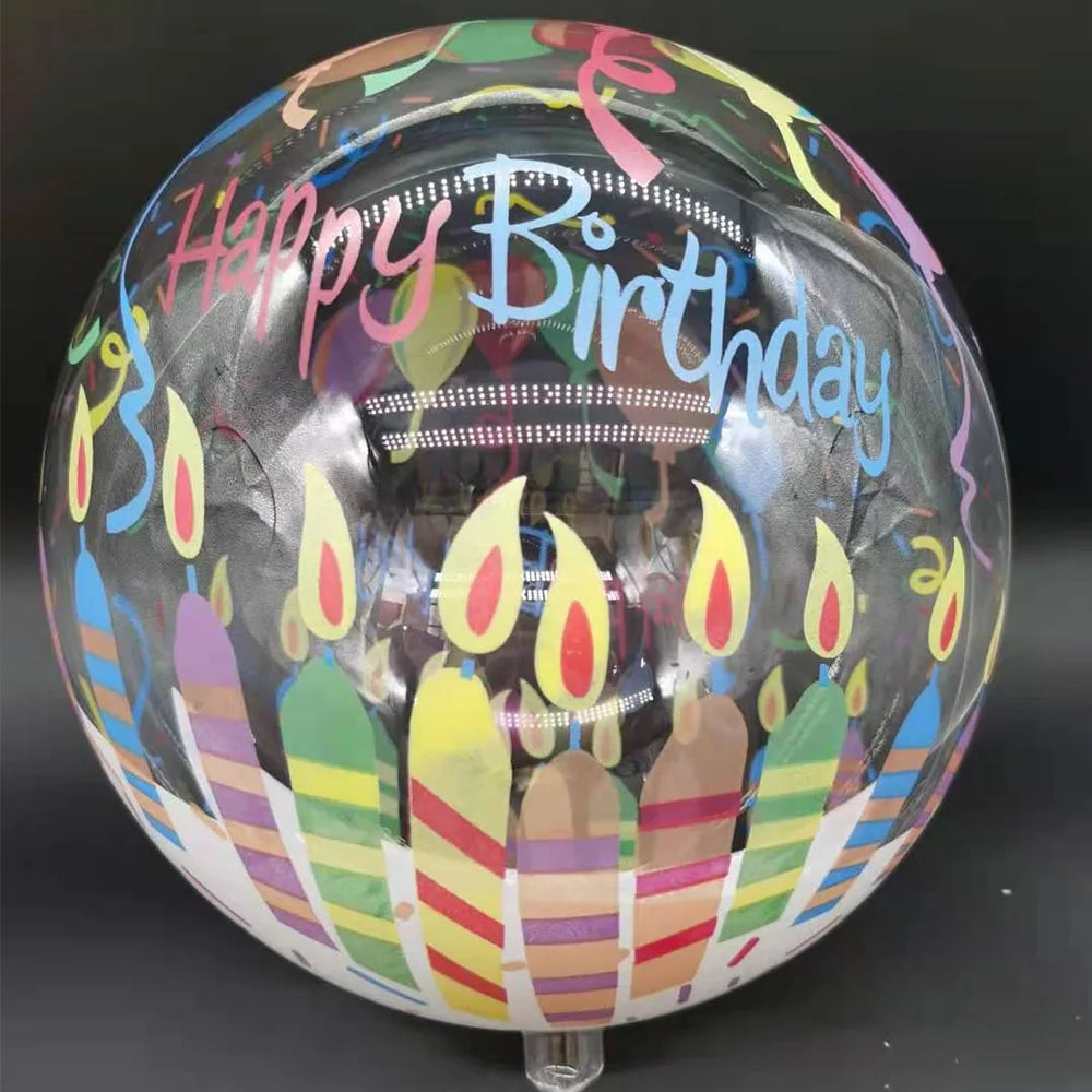 Ballons Bobo Transparents Imprimés 50cm Lot 10 - Mariage Anniversaire Décoration