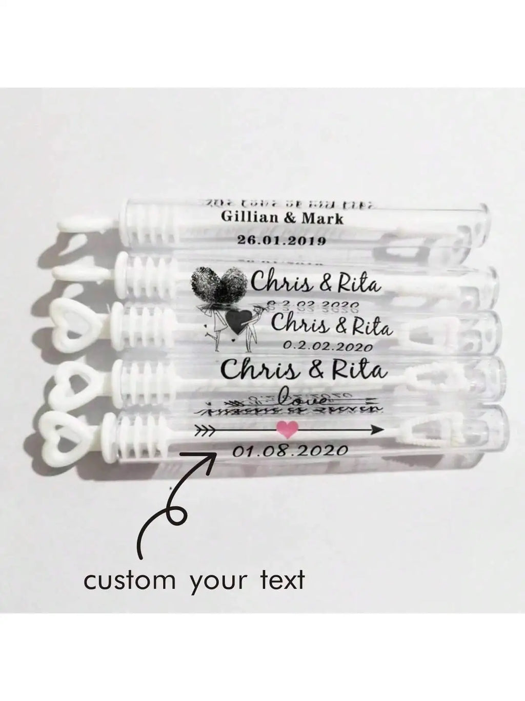 100 Étiquettes Bulles Savon Mariage Transparentes - Noms Dates Personnalisés