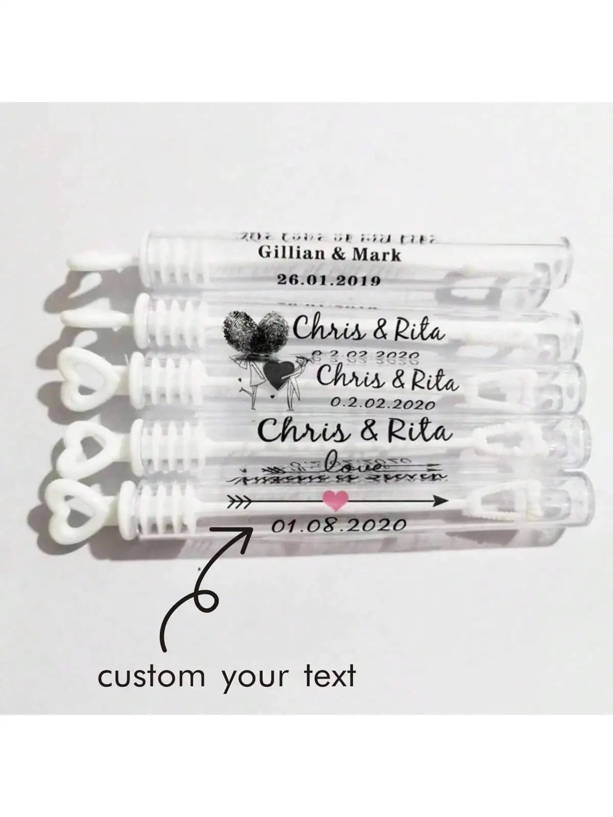 100 Étiquettes Bulles Savon Mariage Transparentes - Noms Dates Personnalisés