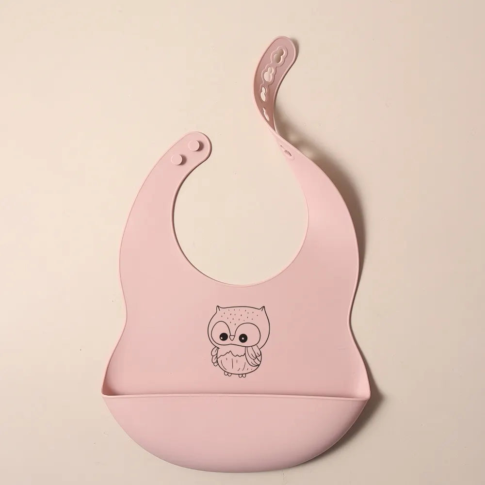 Bavoir Silicone Bébé Personnalisé Prénom - Alimentaire Motif Cartoon | Panda Bleu
