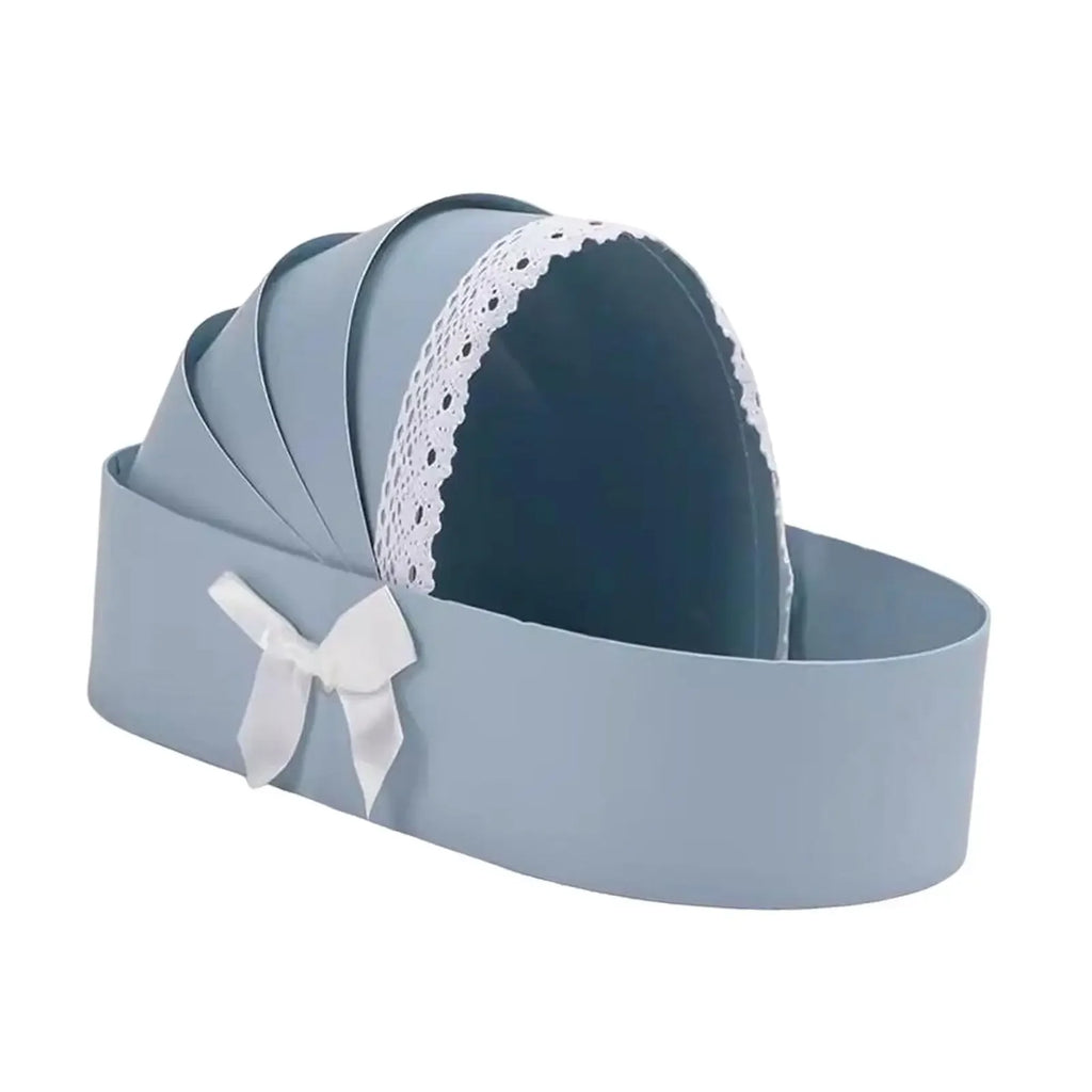 Boîte Cadeau Berceau Baby Shower - Arrangement Floral Romantique pour Naissance