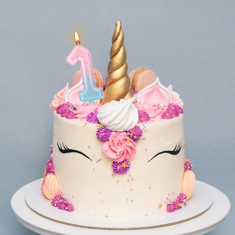 Bougies d'Anniversaire Chiffres 0-9 Colorées - Décoration Gâteau Enfant