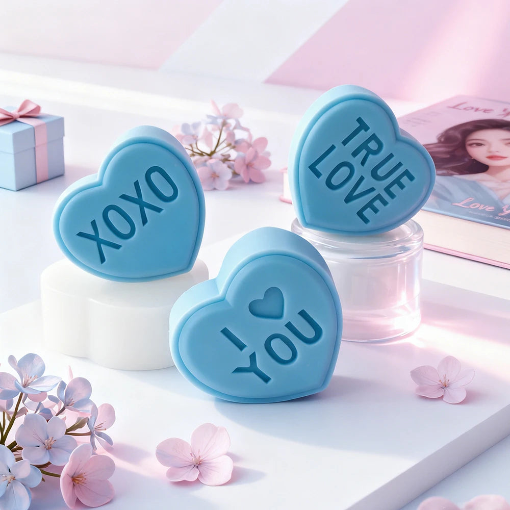 Moule Silicone Cœur & Lettres Saint-Valentin - DIY Bougies Résine Plâtre
