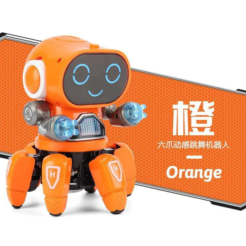Robot Dansant LED Musical Pieuvre 6 Pattes - Jouet Éducatif Enfant Cadeau Anniversaire