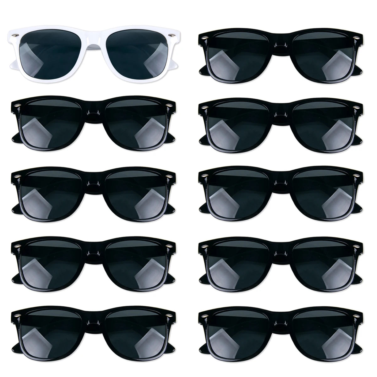 Lunettes Photobooth Mariage EVJF - Lot 10/12 Pièces Carrées Noires - Accessoire Fête