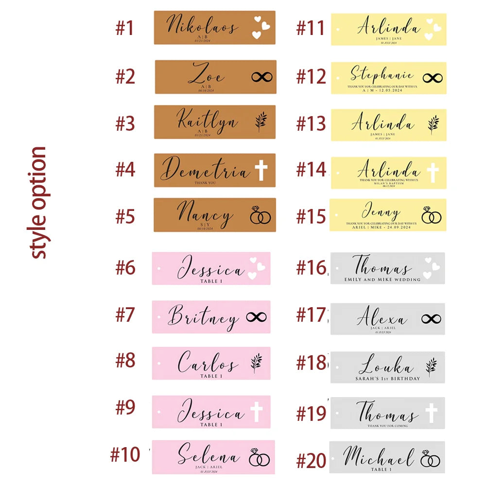 Marque-Places Personnalisés Miroir Acrylique Or Pompons - Mariage Lot 10/30