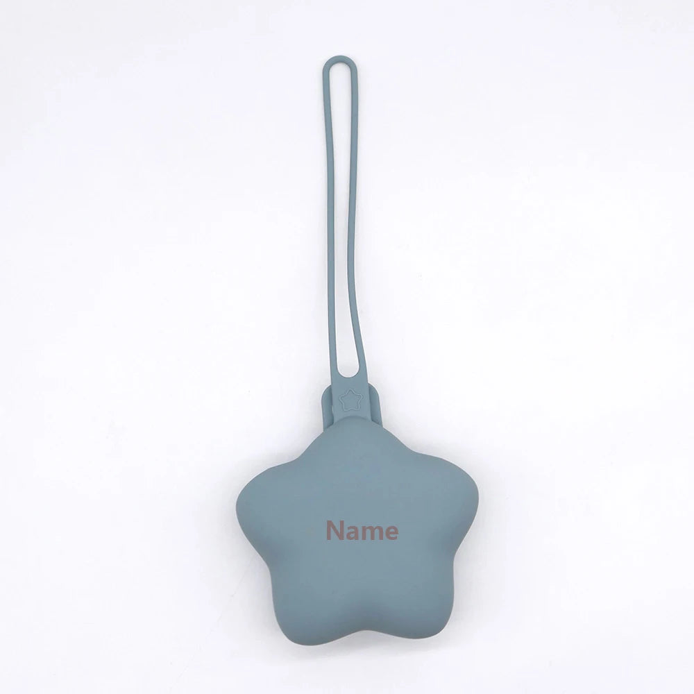 Boîte Rangement Bébé Silicone Personnalisée - Étui Tétine Prénom Gravé - Cadeau Naissance Unique