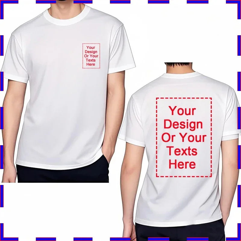 T-Shirt Personnalisé Coton Votre Design Logo Texte - Homme Femme Unisexe