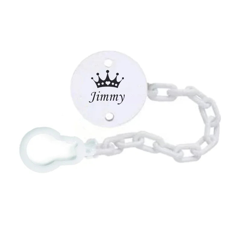 Boîte à Tétine Personnalisée Argentée Strass + Clip - Cadeau Naissance Luxe Baby Shower Sans BPA