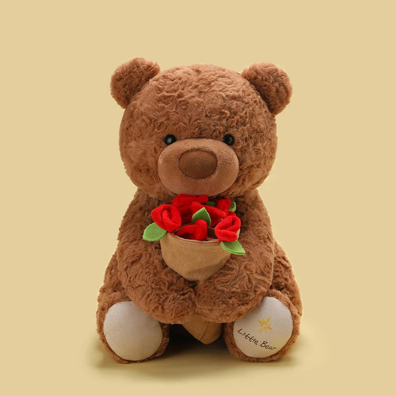 Ours en Peluche avec Roses - Cadeau Romantique Saint-Valentin - Décoration Amour