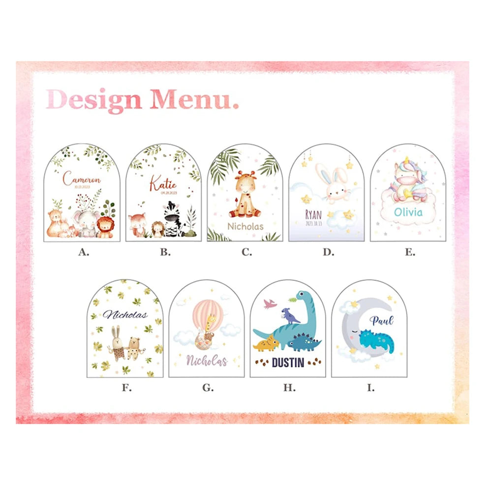 Veilleuse Bébé Arc-en-Ciel Personnalisée - Prénom & Détails de Naissance Gravés