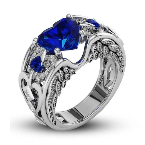 Bague Argent 925 Cœurs Multicolores Zircon - Cadeau Maman & Mariage