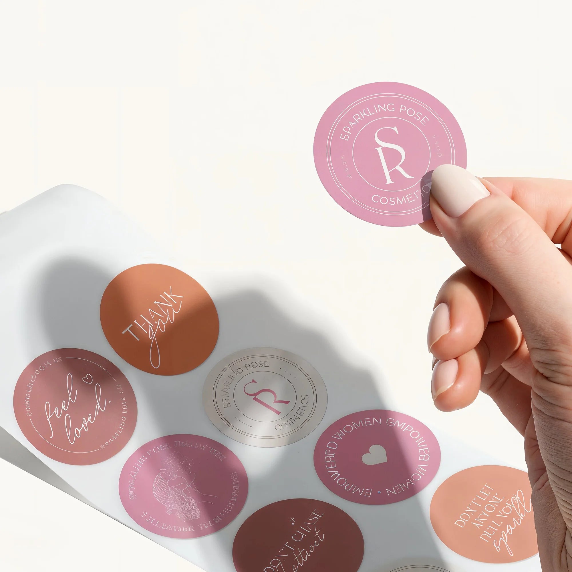 Stickers Ronds Personnalisés Imperméables Logo - Mariage Anniversaire 60pcs