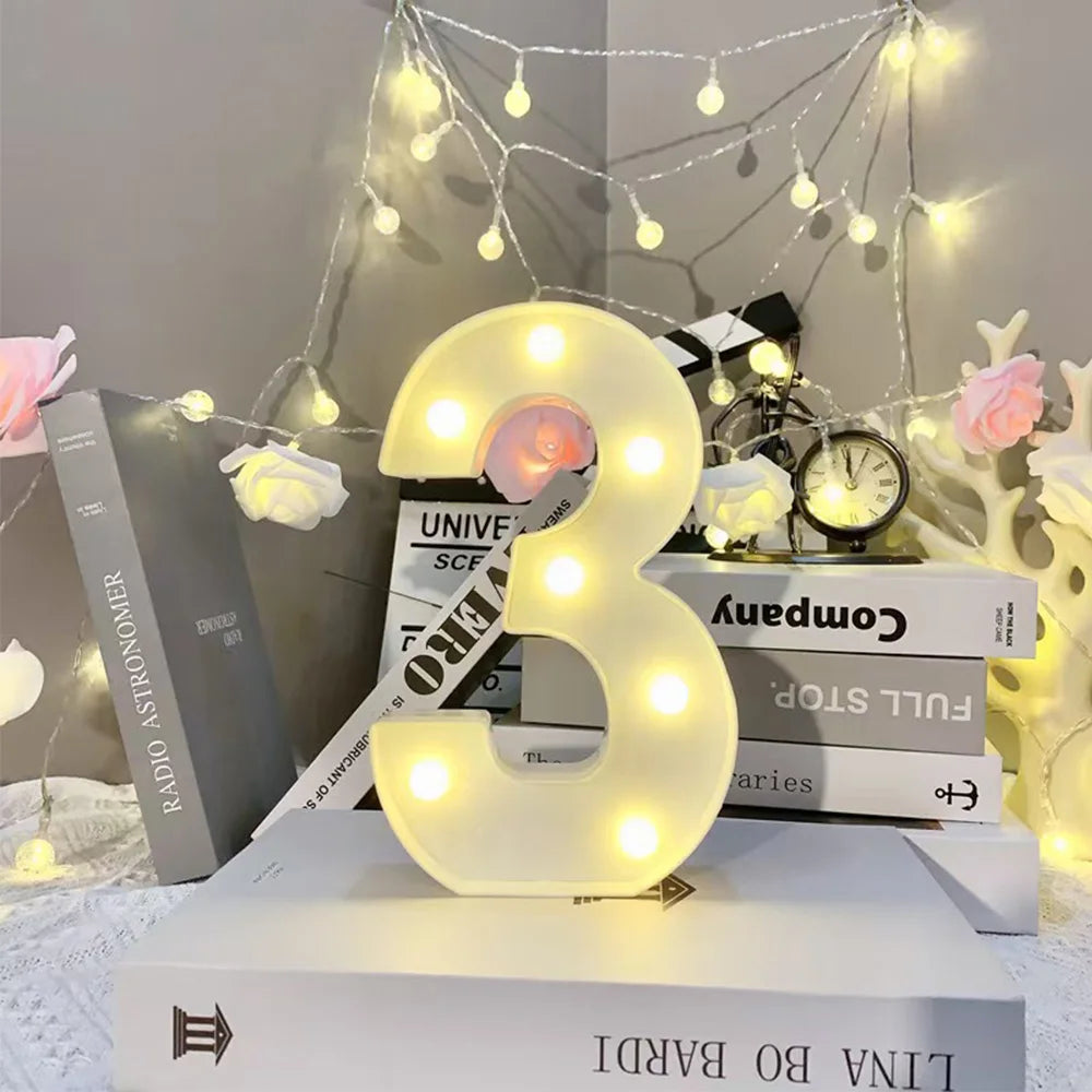 Lettre Lumineuse LED 16cm - Alphabet et Chiffres Décoratifs - Mariage Anniversaire Bar Maison