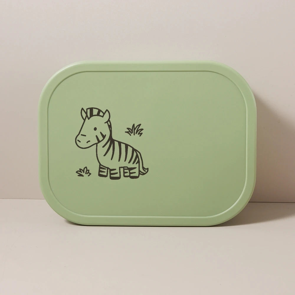 Lunch Box Silicone Personnalisable Enfant 1340ml - Bento 4 Compartiments Sans BPA Étanche