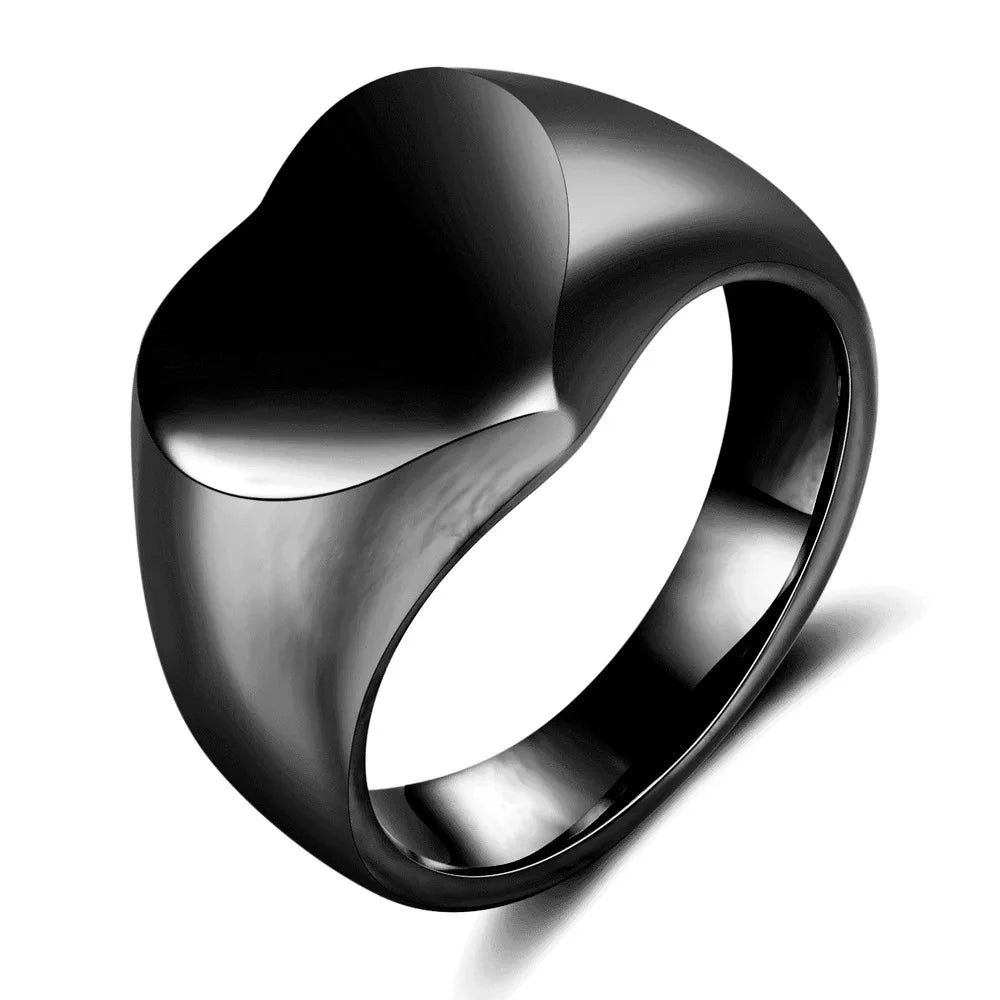 Bague Personnalisée Gravure Laser Prénom Photo Logo - Acier Inoxydable Homme Femme Couple Famille