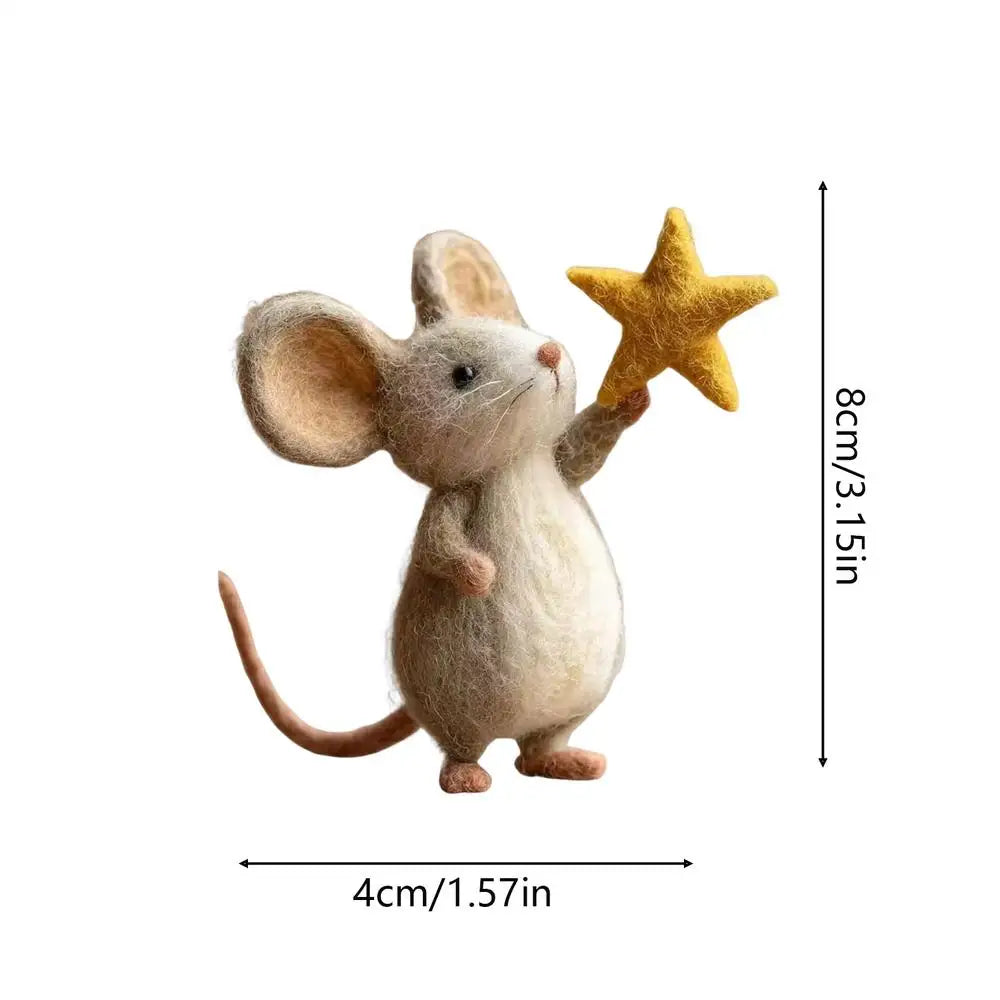 Souris Décorative en Feutre - Décoration de Noël Mignonne pour Table et Étagère