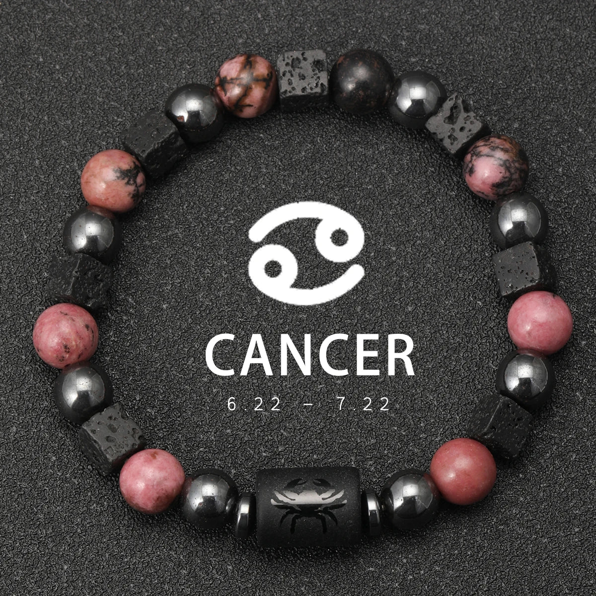 Bracelet Signe Astrologique Pierres Naturelles - 12 Signes Zodiaque Verseau Cancer Vierge Poissons Bijou Unisexe